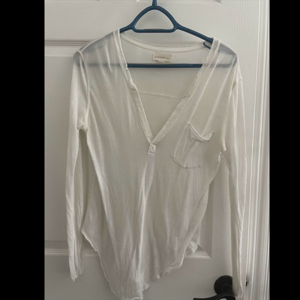 Golden by TNA aritzia white long sleeve